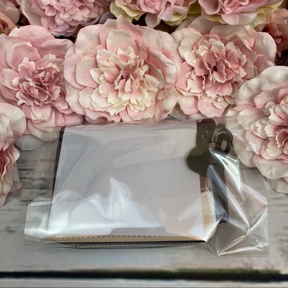 Vegan Leather Pink Cream & Black Coin Purse Wallet - Picture 12 of 12